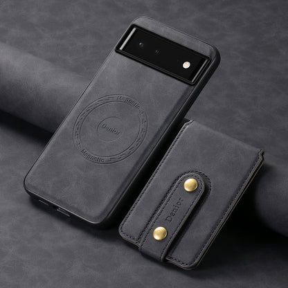 For Google Pixel 6 Denior D14 NK Retro Pattern MagSafe Magnetic Card Holder Leather Phone Case(Black)