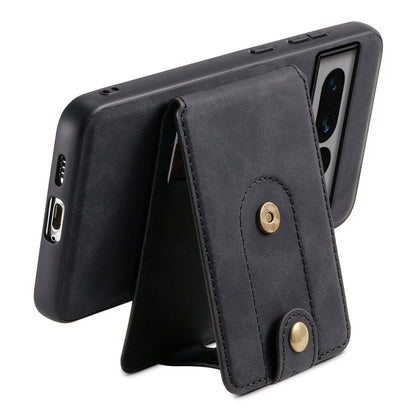 For Google Pixel 7 Pro 5G Denior D14 NK Retro Pattern MagSafe Magnetic Card Holder Leather Phone Case(Black)