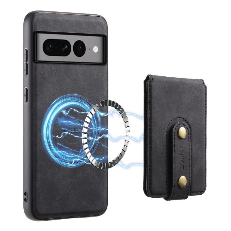 For Google Pixel 7 Pro 5G Denior D14 NK Retro Pattern MagSafe Magnetic Card Holder Leather Phone Case(Black)