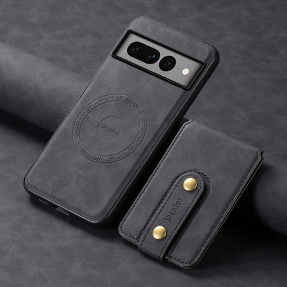 For Google Pixel 7 Pro 5G Denior D14 NK Retro Pattern MagSafe Magnetic Card Holder Leather Phone Case(Black)