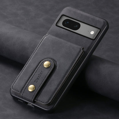 For Google Pixel 7 5G Denior D14 NK Retro Pattern MagSafe Magnetic Card Holder Leather Phone Case(Black)