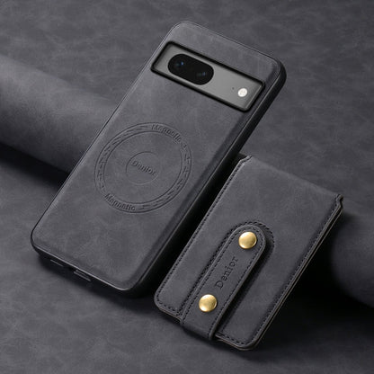 For Google Pixel 7 5G Denior D14 NK Retro Pattern MagSafe Magnetic Card Holder Leather Phone Case(Black)