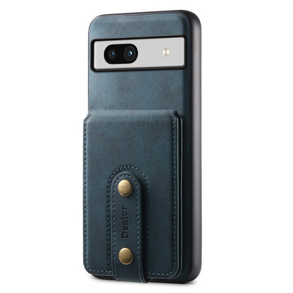 For Google Pixel 7a Denior D14 NK Retro Pattern MagSafe Magnetic Card Holder Leather Phone Case(Blue)