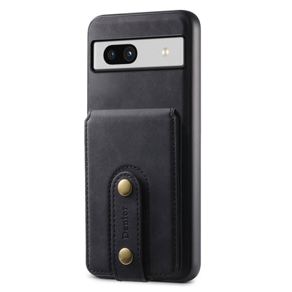 For Google Pixel 7a Denior D14 NK Retro Pattern MagSafe Magnetic Card Holder Leather Phone Case(Black)