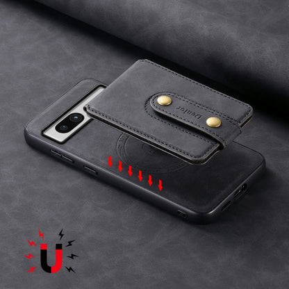 For Google Pixel 7a Denior D14 NK Retro Pattern MagSafe Magnetic Card Holder Leather Phone Case(Black)