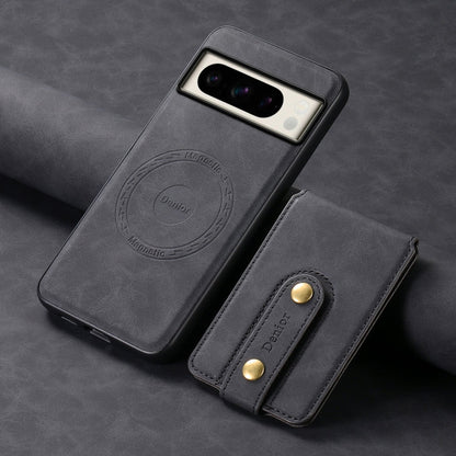 For Google Pixel 8 Pro Denior D14 NK Retro Pattern MagSafe Magnetic Card Holder Leather Phone Case(Black)