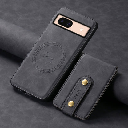 For Google Pixel 8a Denior D14 NK Retro Pattern MagSafe Magnetic Card Holder Leather Phone Case(Black)