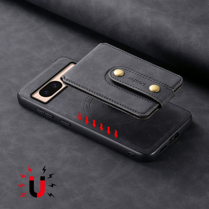 For Google Pixel 8a Denior D14 NK Retro Pattern MagSafe Magnetic Card Holder Leather Phone Case(Black)
