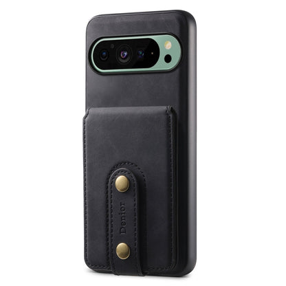 For Google Pixel 9 Denior D14 NK Retro Pattern MagSafe Magnetic Card Holder Leather Phone Case(Black)