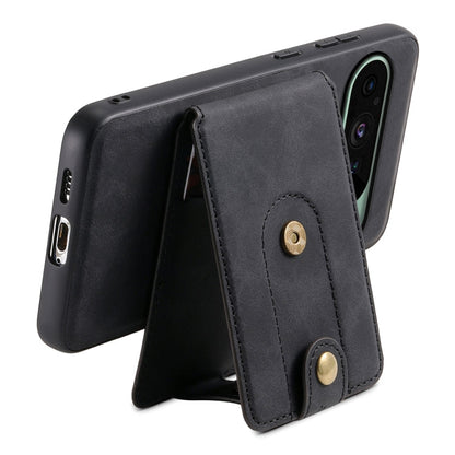 For Google Pixel 9 Denior D14 NK Retro Pattern MagSafe Magnetic Card Holder Leather Phone Case(Black)
