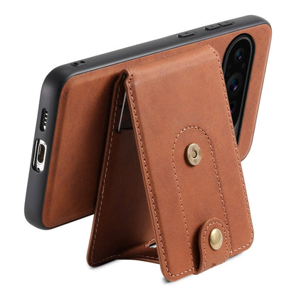 For Google Pixel 9 Pro Denior D14 NK Retro Pattern MagSafe Magnetic Card Holder Leather Phone Case(Brown)