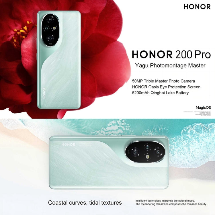 Honor 200 Pro, 16GB+512GB, Screen Fingerprint Identification, 6.78 inch MagicOS 8.0 Snapdragon 8s Gen 3 Octa Core, Network: 5G, NFC, OTG(Black)