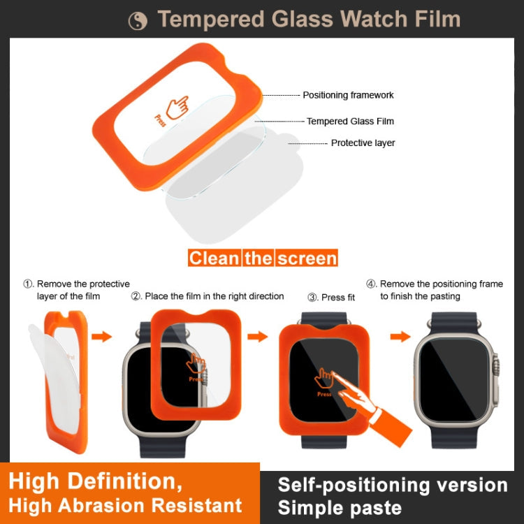 For Apple Watch Ultra 1/2/3 49mm IMAK Tempered Glass Watch Protective Film Self-contained Positioning Version