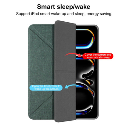 For iPad Air 11 2026 / 2025 / 2024 Mutural Multi-fold Smart Leather Tablet Case(Green)