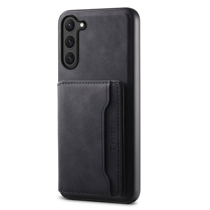 For Samsung Galaxy S23 5G Denior D13 Retro Texture Leather MagSafe Card Bag Phone Case(Black)