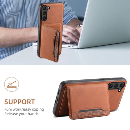 For Samsung Galaxy S23 5G Denior D13 Retro Texture Leather MagSafe Card Bag Phone Case(Brown)