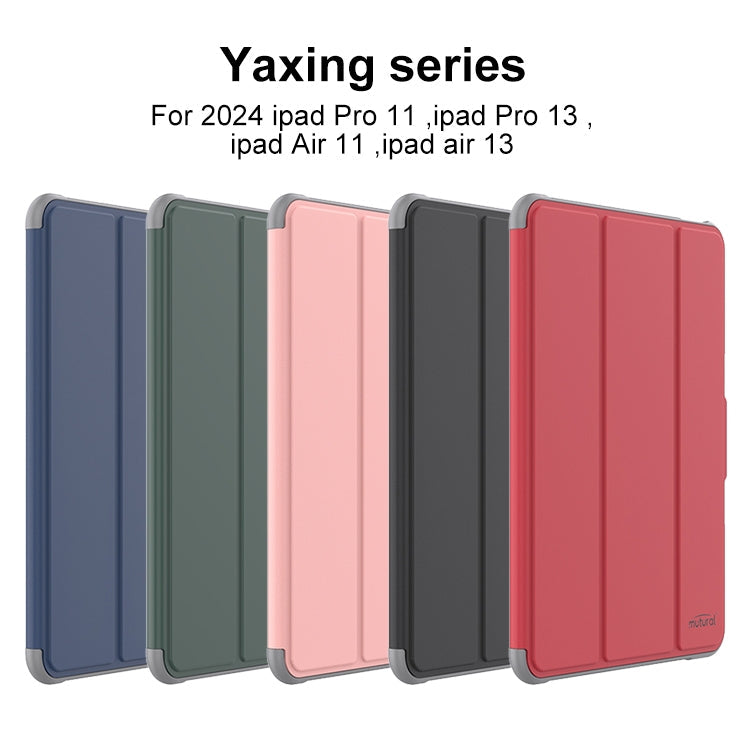 For iPad Pro 13 2025 / 2024 Mutural PC Hybrid TPU Leather Smart Tablet Case(Red)