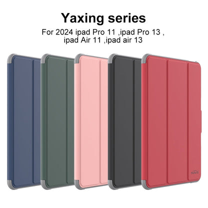 For iPad Pro 13 2025 / 2024 Mutural PC Hybrid TPU Leather Smart Tablet Case(Red)