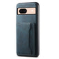 For Google Pixel 8a Denior D13 Retro Texture Leather MagSafe Card Bag Phone Case(Blue)
