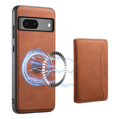 For Google Pixel 7 5G Denior D13 Retro Texture Leather MagSafe Card Bag Phone Case(Brown)