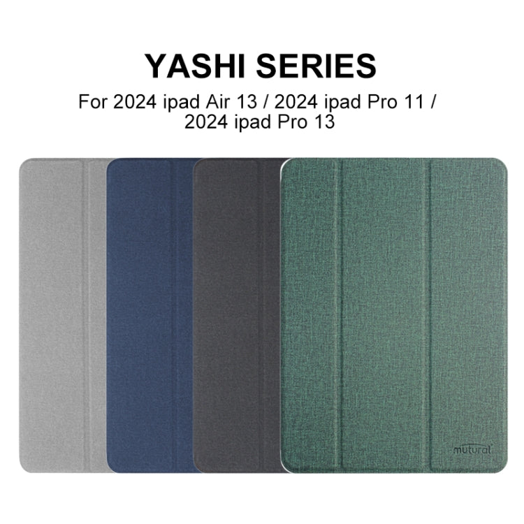 For iPad Air 13 2026 / 2025 / 2024 Mutural YASHI Series Tablet Leather Smart Case(Grey)