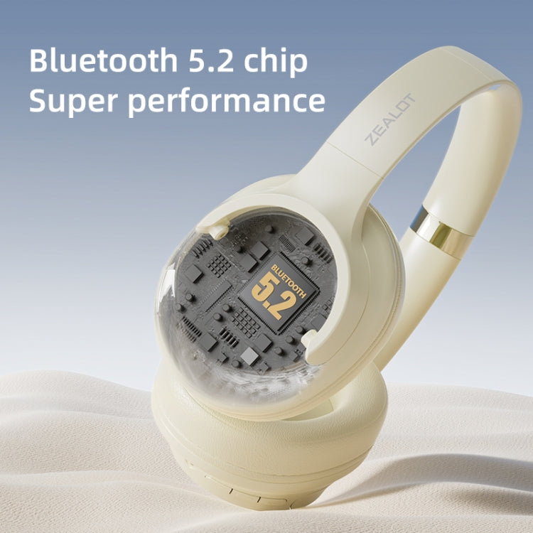 Zealot B39 Wireless Bluetooth 5.2 Headphone(Beige)