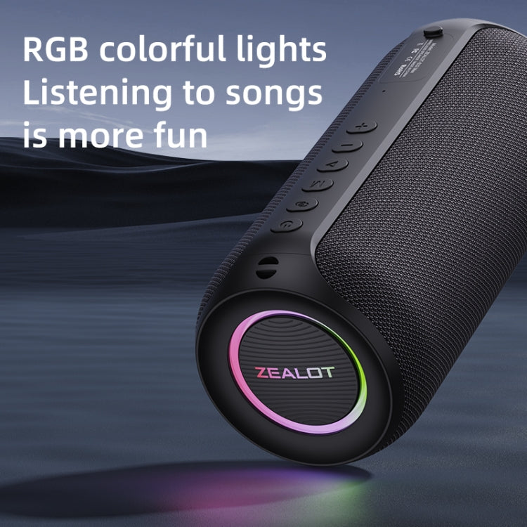 Zealot S32 Max 20W High Power Bluetooth Speaker with RGB Light(Grey)