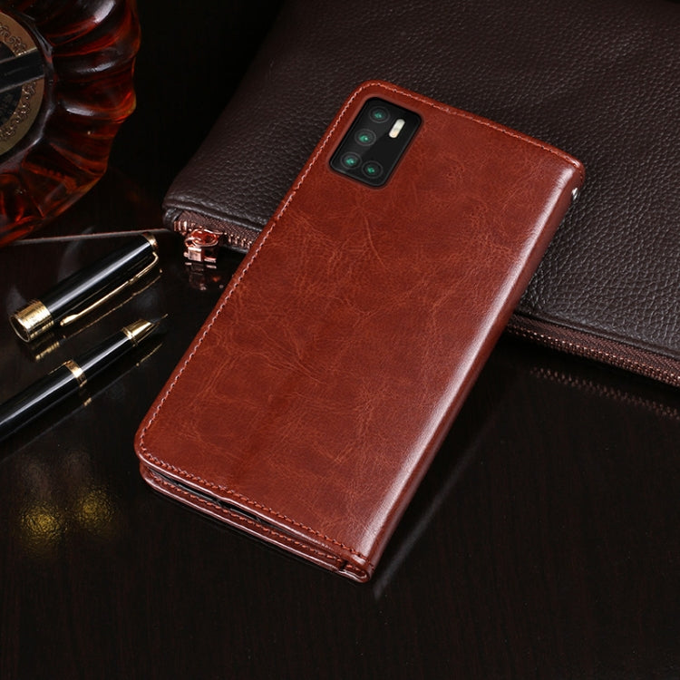For Cubot P40 idewei Crazy Horse Texture Horizontal Flip Leather Case with Holder & Card Slots & Wallet(Rose Red)
