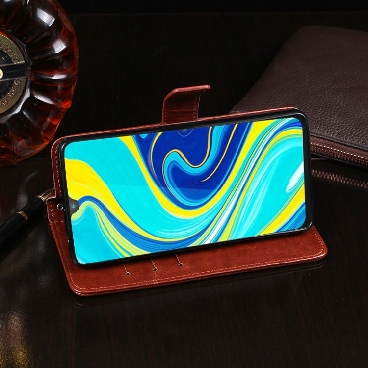 For Cubot P40 idewei Crazy Horse Texture Horizontal Flip Leather Case with Holder & Card Slots & Wallet(Rose Red)