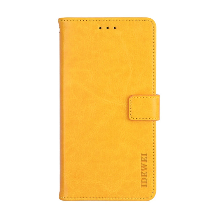 For Cubot P40 idewei Crazy Horse Texture Horizontal Flip Leather Case with Holder & Card Slots & Wallet(Yellow)