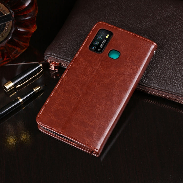 For Infinix Hot 9 idewei Crazy Horse Texture Horizontal Flip Leather Case with Holder & Card Slots & Wallet(Red)