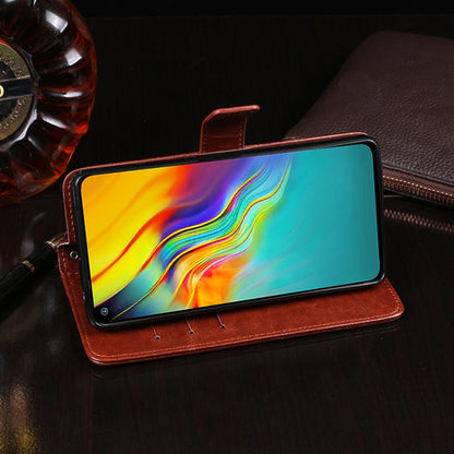 For Infinix Hot 9 idewei Crazy Horse Texture Horizontal Flip Leather Case with Holder & Card Slots & Wallet(Rose Red)