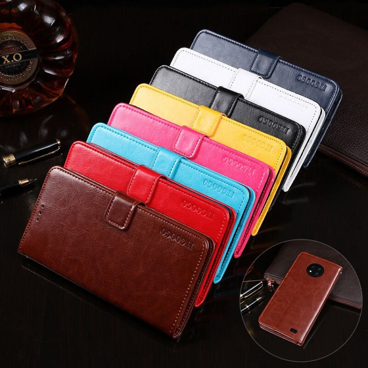 For Oukitel C19 idewei Crazy Horse Texture Horizontal Flip Leather Case with Holder & Card Slots & Wallet(Red)
