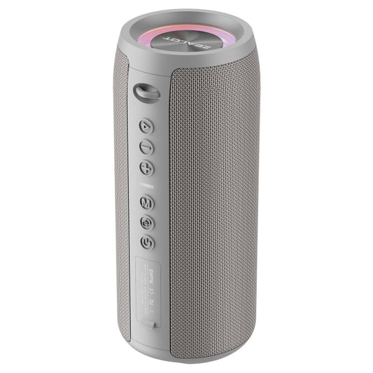 Enceinte Bluetooth Zealot S51 Pro avec basses impressionnantes et lumière colorée (Gris)