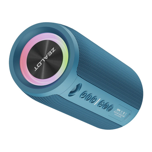Enceinte Bluetooth Zealot S51 Pro avec basses percutantes et lumière colorée (Bleu)