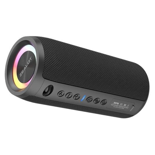 Haut-parleur Bluetooth Zealot S51 Pro avec basses impressionnantes et lumière colorée (noir)