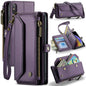 For iPhone XS / X CaseMe C36 Card Slots Zipper Wallet RFID Anti-theft Leather Phone Case(Purple)