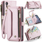 For iPhone XR CaseMe C36 Card Slots Zipper Wallet RFID Anti-theft Leather Phone Case(Pink)
