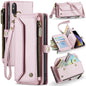 For iPhone XS Max CaseMe C36 Card Slots Zipper Wallet RFID Anti-theft Leather Phone Case(Pink)