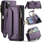 For iPhone 11 Pro CaseMe C36 Card Slots Zipper Wallet RFID Anti-theft Leather Phone Case(Purple)