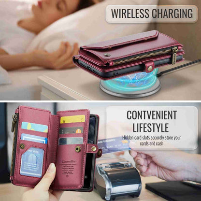 For iPhone 11 Pro CaseMe C36 Card Slots Zipper Wallet RFID Anti-theft Leather Phone Case(Wine Red)