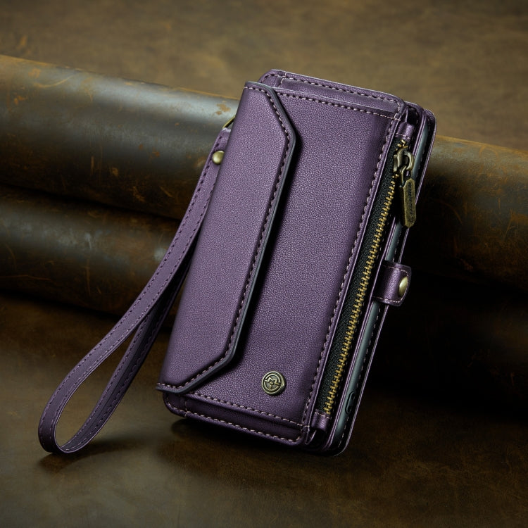 For iPhone 11 Pro Max CaseMe C36 Card Slots Zipper Wallet RFID Anti-theft Leather Phone Case(Purple)