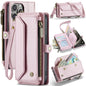 For iPhone 15 Pro Max CaseMe C36 Card Slots Zipper Wallet RFID Anti-theft Leather Phone Case(Pink)