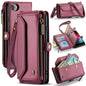 For iPhone 8 / 7 / 6 CaseMe C36 Card Slots Zipper Wallet RFID Anti-theft Leather Phone Case(Wine Red)