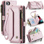 For iPhone 8 / 7 / 6 CaseMe C36 Card Slots Zipper Wallet RFID Anti-theft Leather Phone Case(Pink)