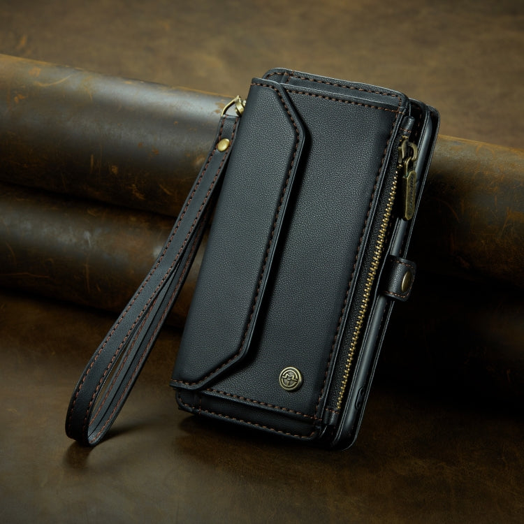 For iPhone 8 Plus / 7 Plus / 6 Plus CaseMe C36 Card Slots Zipper Wallet RFID Anti-theft Leather Phone Case(Black)