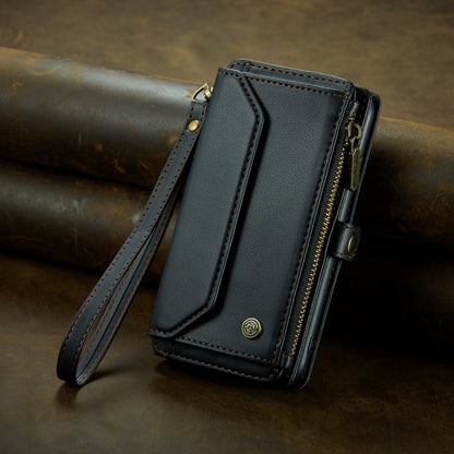 For iPhone 8 Plus / 7 Plus / 6 Plus CaseMe C36 Card Slots Zipper Wallet RFID Anti-theft Leather Phone Case(Black)