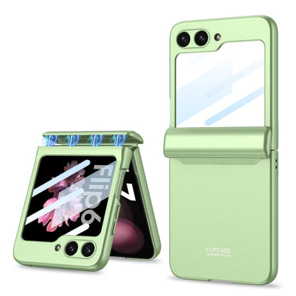 Pour Samsung Galaxy Z Flip6 / Flip7 FE Étui de Téléphone Pliant GKK Intégré Magnétique Couverture Complète (Vert Matcha)