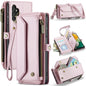 For Samsung Galaxy A13 5G / 4G CaseMe C36 Card Slots Zipper Wallet RFID Anti-theft Leather Phone Case(Pink)