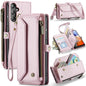 For Samsung Galaxy A14 5G / 4G CaseMe C36 Card Slots Zipper Wallet RFID Anti-theft Leather Phone Case(Pink)